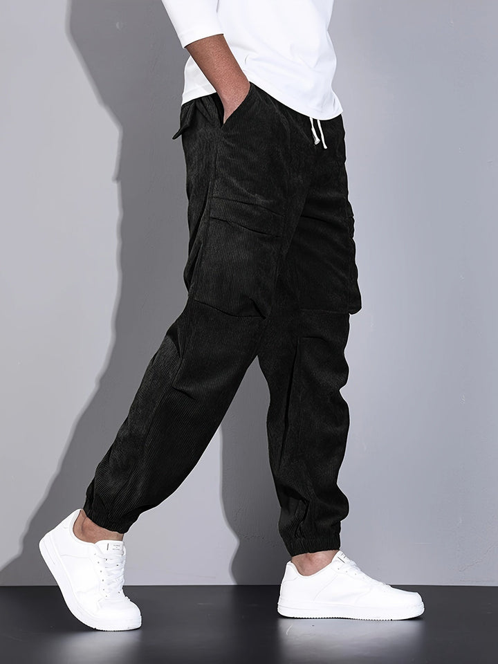 Pantaloni Roy Cargo din catifea reiată