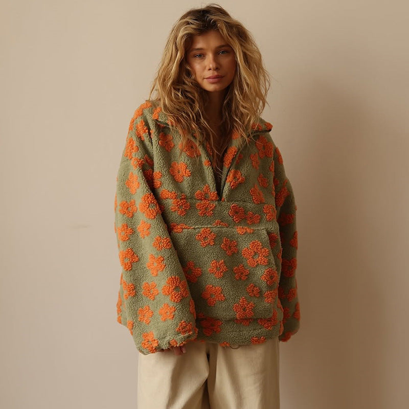 Amalia | Pulover boho sherpa