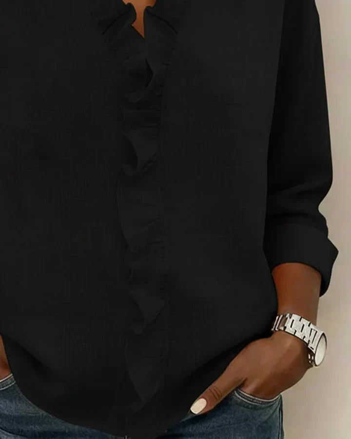 Isabela · Bluză cu volane și decolteu în V