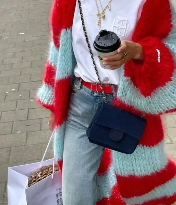 Cardigan Elisha cu imprimeu floral supradimensionat