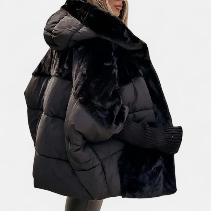Gabriela - Jachetă Puffer Oversized cu Glugă și Patchwork