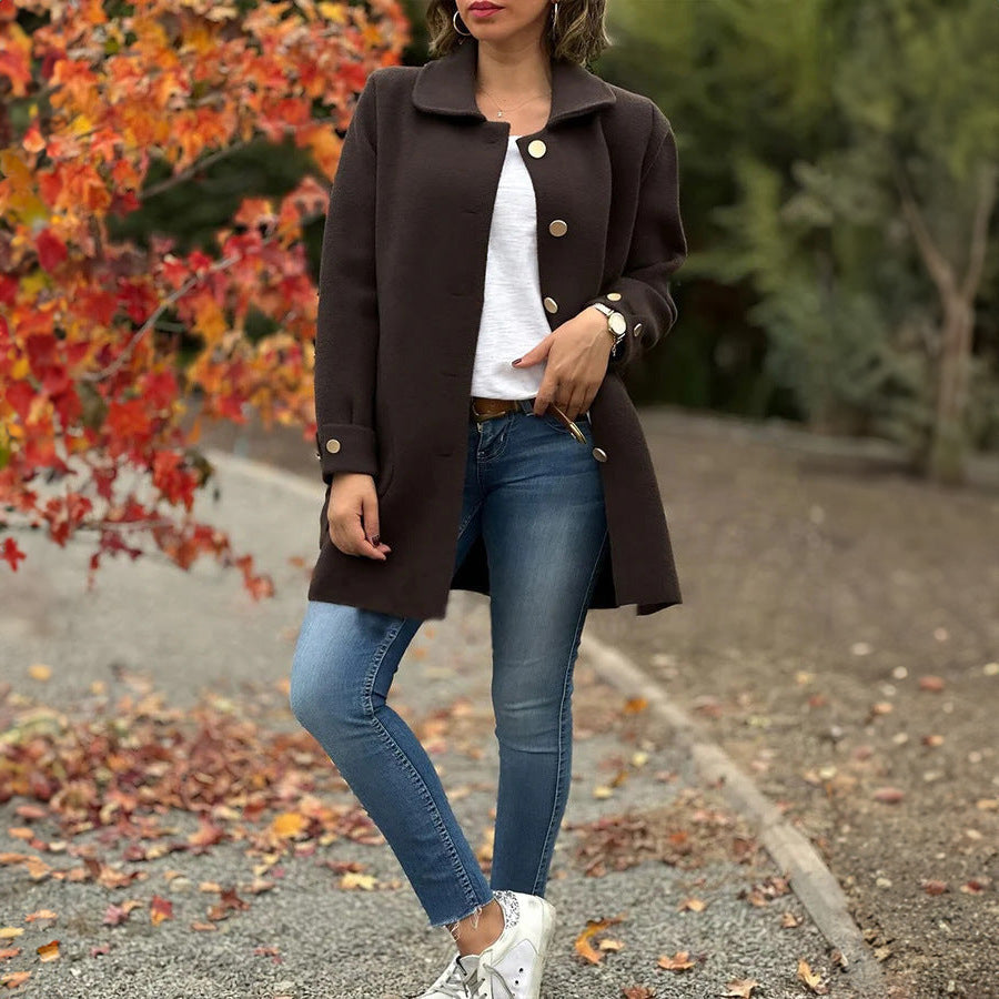 Moana | Palton classic oversized cu nasturi